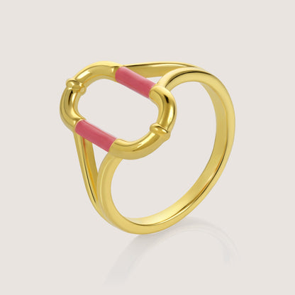Mankai Open Link Ring – highlighting its vibrant enamel artistry and playful energy, part of Nishani’s Mankai Collection.