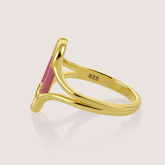 Mankai Open Link Ring – highlighting its vibrant enamel artistry and playful energy, part of Nishani’s Mankai Collection.