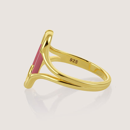 Mankai Open Link Ring – highlighting its vibrant enamel artistry and playful energy, part of Nishani’s Mankai Collection.