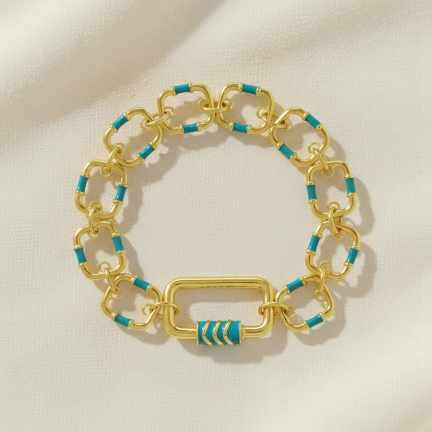 Mankai Statement Bracelet –  highlighting its vibrant enamel artistry and playful energy, part of Nishani’s Mankai Collection.