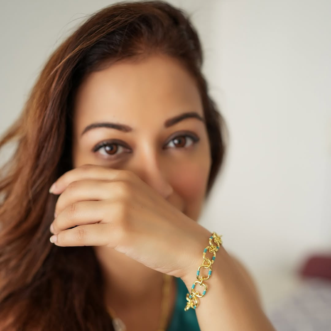 Mankai Statement Bracelet –  highlighting its vibrant enamel artistry and playful energy, part of Nishani’s Mankai Collection.