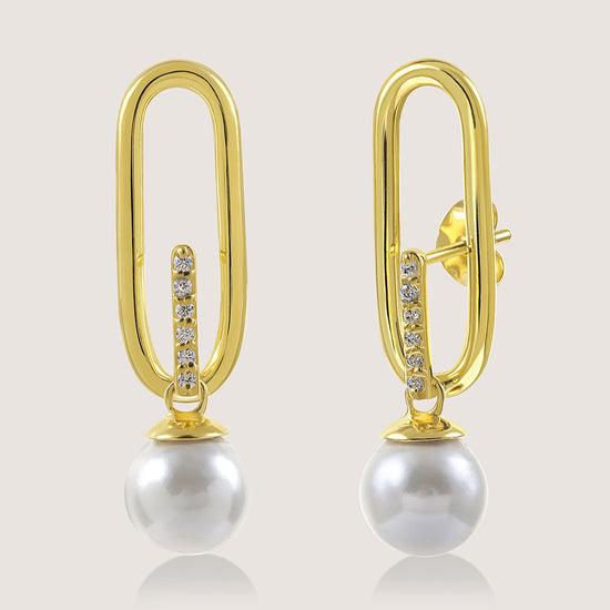 Mizuki Pearl Danglers –  highlighting its pearl elegance and sophisticated charm, part of Nishani’s Mizuki Collection.