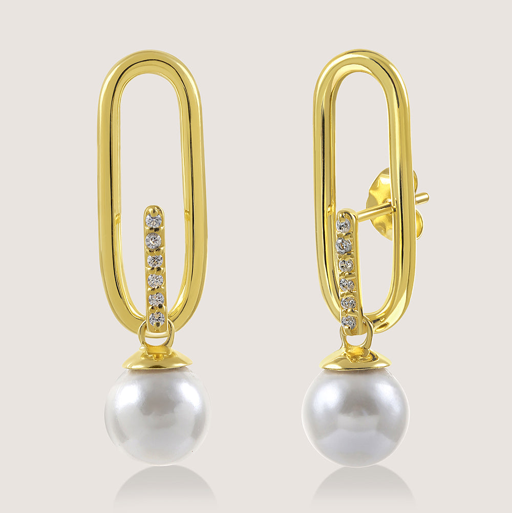 Mizuki Pearl Danglers –  highlighting its pearl elegance and sophisticated charm, part of Nishani’s Mizuki Collection.