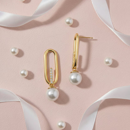 Mizuki Pearl Danglers –  highlighting its pearl elegance and sophisticated charm, part of Nishani’s Mizuki Collection.