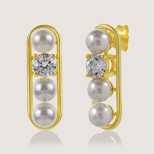 Mizuki Pearl Studs –  highlighting its pearl elegance and sophisticated charm, part of Nishani’s Mizuki Collection.