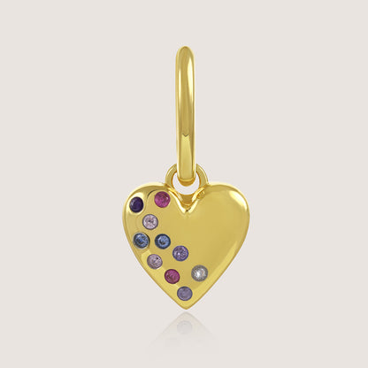 Multi-Colour Heart Earrings –  front angle highlighting its romantic, youthful, and elevated design from Nishani’s Heart Collection.