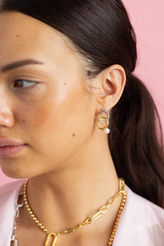 Yugen Knot-a-Pearl Earrings
