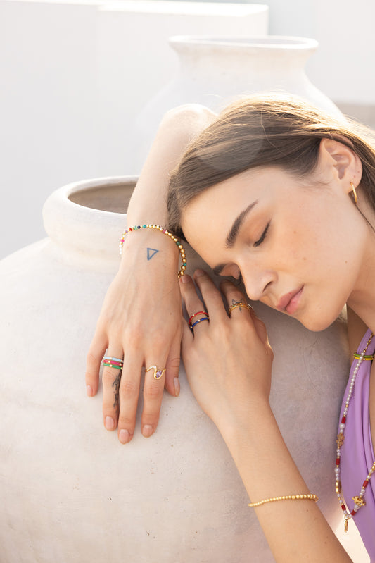 Enishi Gold Beaded Bracelet