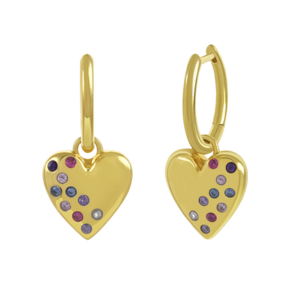 Multi-Color Heart Earrings