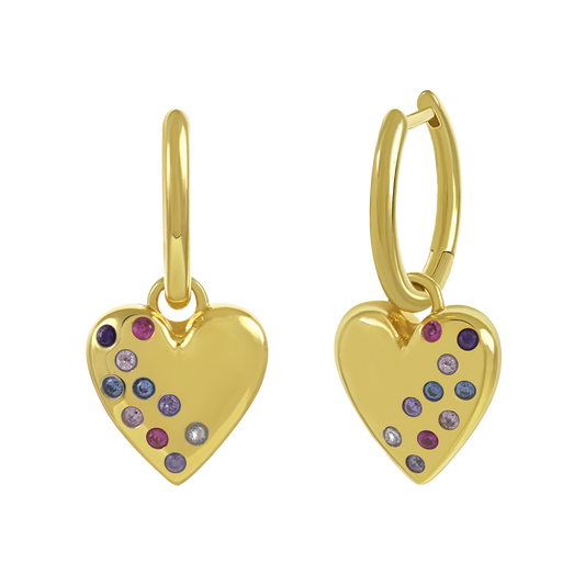 Multi-Color Heart Earrings