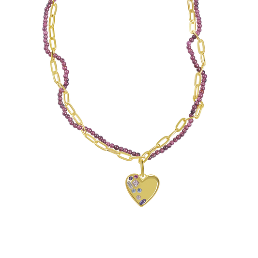 Multi-Color Heart Necklace