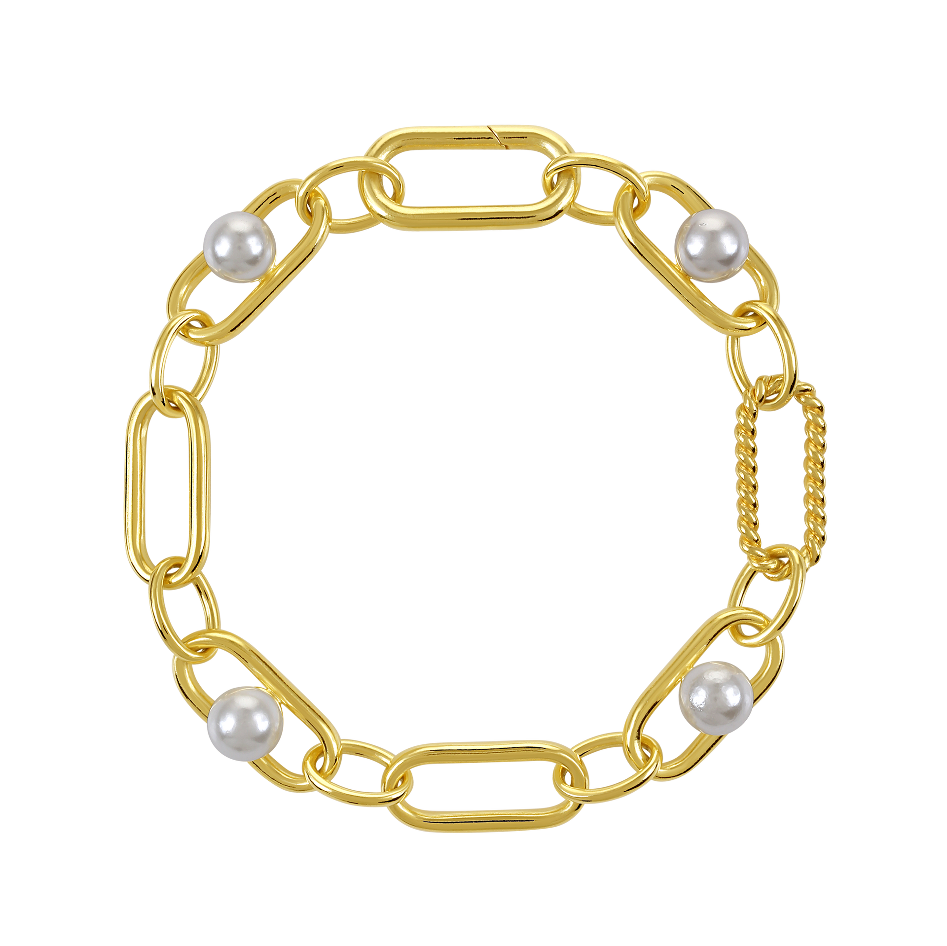 Mizuki Pearl Link Bracelet 925 Silver | Gold-Plated Jewellery