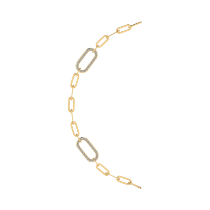 Paper Clip Chain with Cubic Zircon