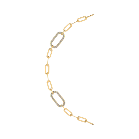 Paper Clip Chain with Cubic Zircon