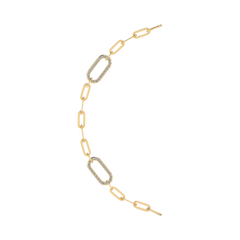 Paper Clip Chain with Cubic Zircon