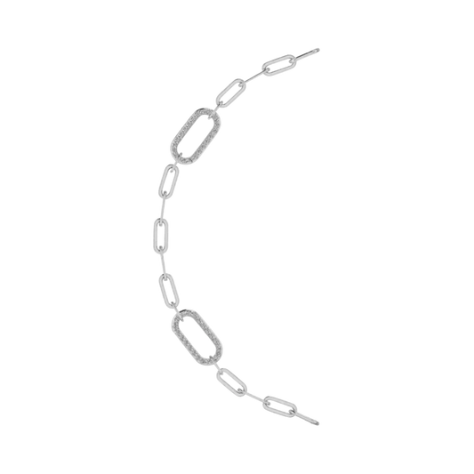 Paper Clip Chain with Cubic Zircon