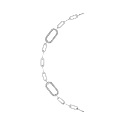 Paper Clip Chain with Cubic Zircon