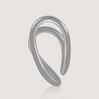 Side of Ukiyo Curved Studs — a minimal, rhodium-plated 925 silver design crafted for everyday wear from Nishani’s Ukiyo collection.