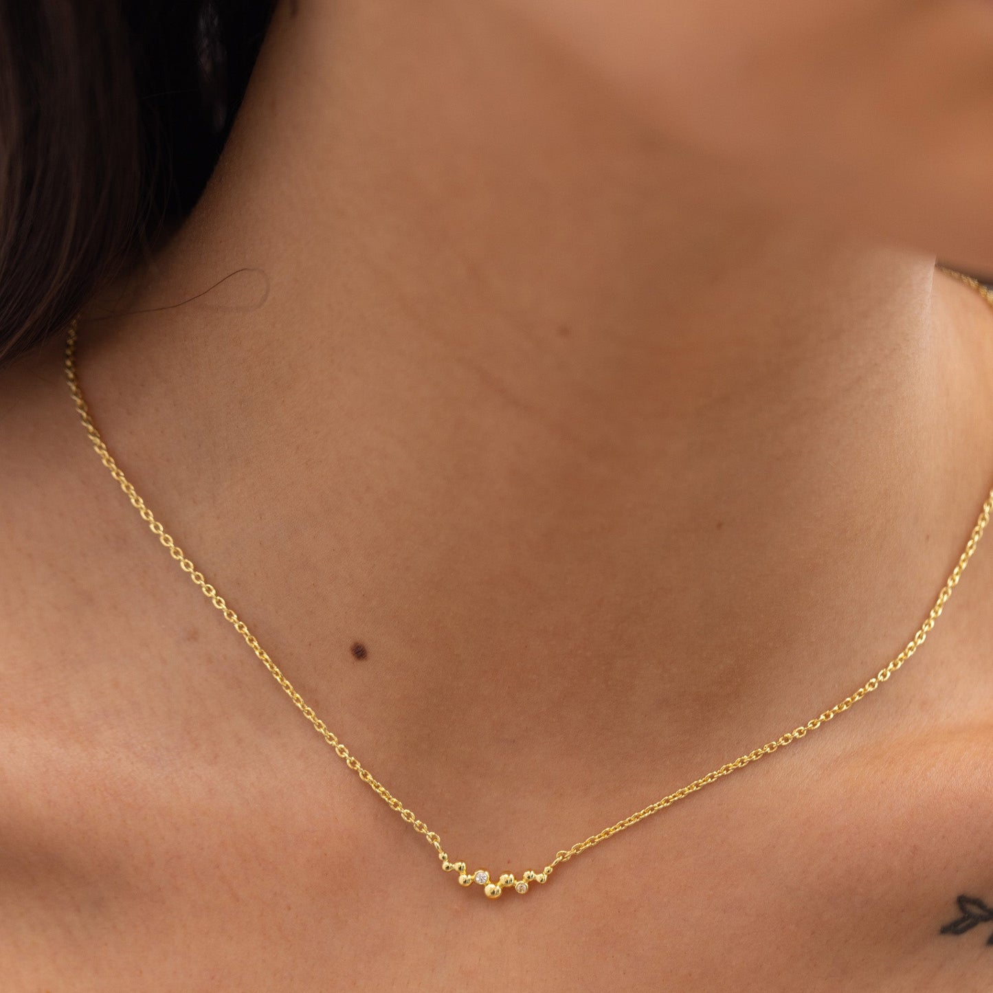 Ukiyo Ball Necklace — a minimal, gold-plated 925 silver design crafted for everyday wear from Nishani’s Ukiyo collection.