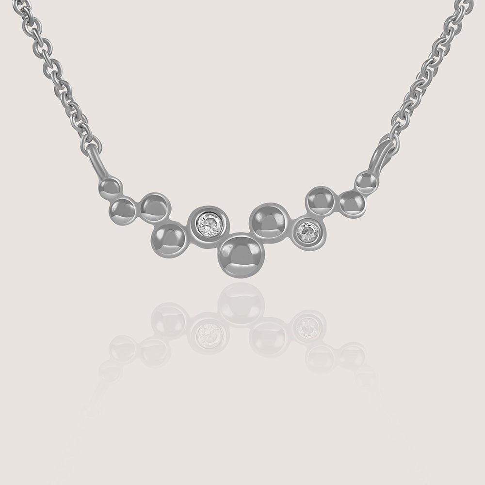 Ukiyo Ball Necklace — a minimal, rhodium-plated 925 silver design crafted for everyday wear from Nishani’s Ukiyo collection. 