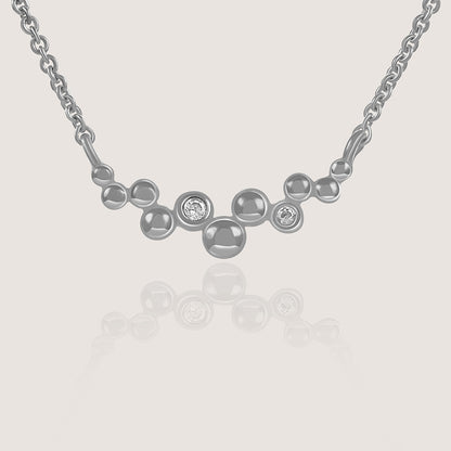 Ukiyo Ball Necklace — a minimal, rhodium-plated 925 silver design crafted for everyday wear from Nishani’s Ukiyo collection. 