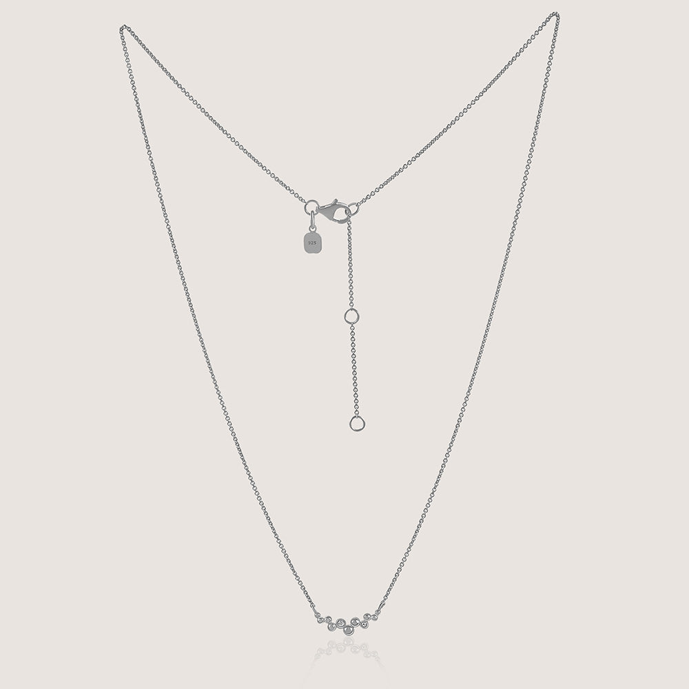 Ukiyo Ball Necklace — a minimal, rhodium-plated 925 silver design crafted for everyday wear from Nishani’s Ukiyo collection. 