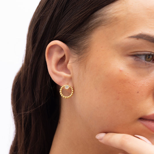 Ukiyo Ball Studs — a minimal, gold-plated 925 silver design crafted for everyday wear from Nishani’s Ukiyo collection.
