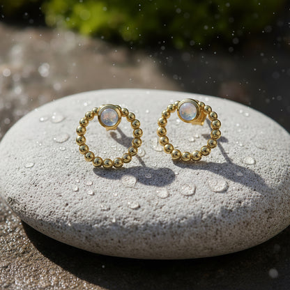 Ukiyo Ball Studs — a minimal, gold-plated 925 silver design crafted for everyday wear from Nishani’s Ukiyo collection.