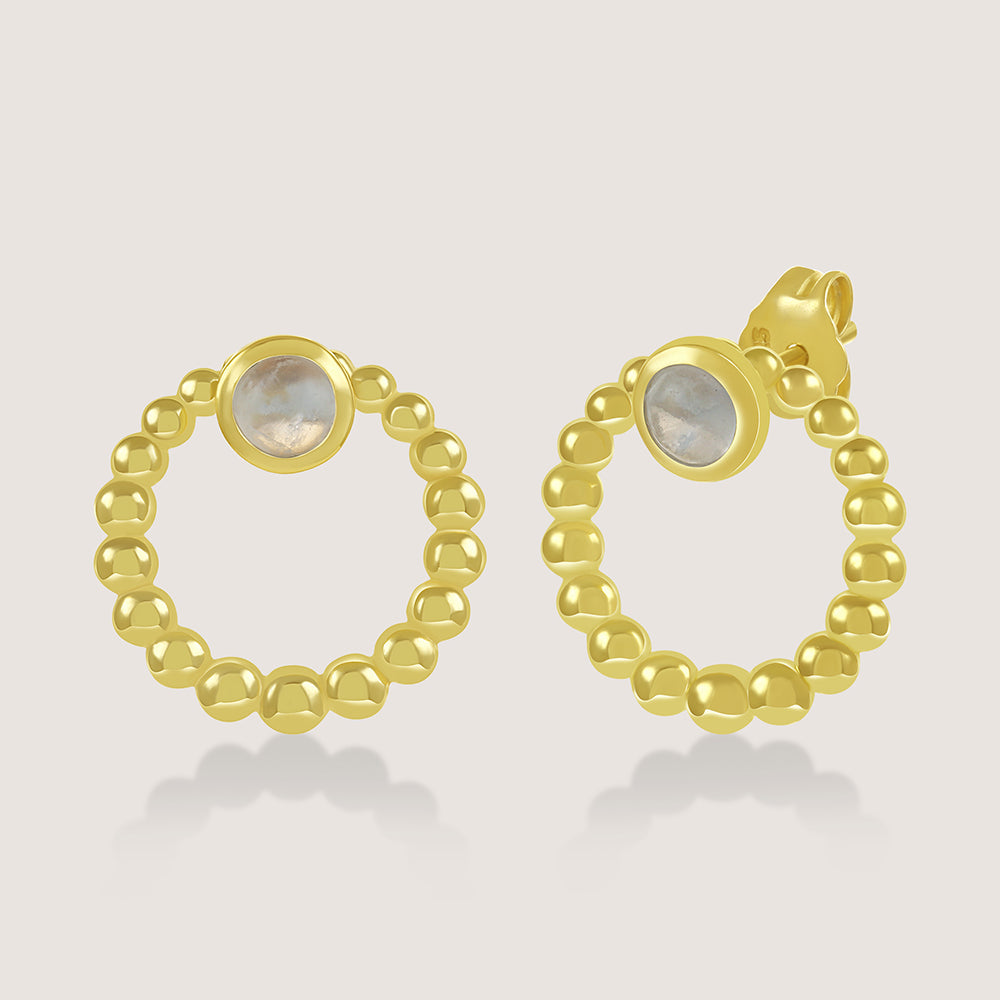 Ukiyo Ball Studs — a minimal, gold-plated 925 silver design crafted for everyday wear from Nishani’s Ukiyo collection.