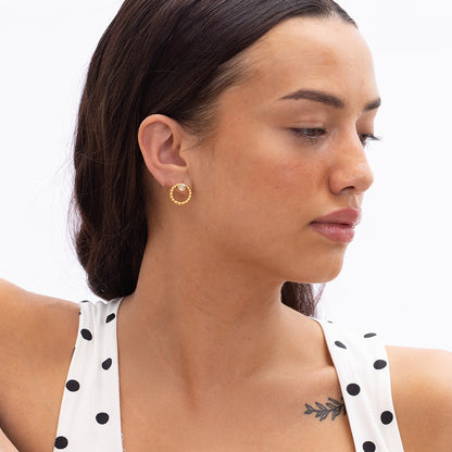 Ukiyo Ball Studs — a minimal, gold-plated 925 silver design crafted for everyday wear from Nishani’s Ukiyo collection.