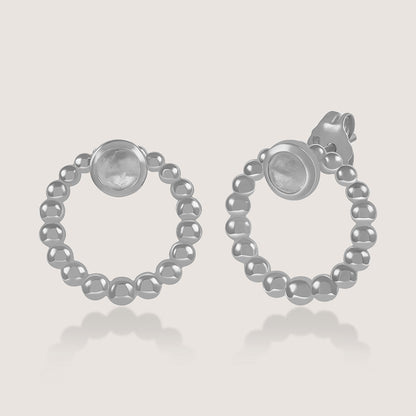 Ukiyo Ball Studs — a minimal, rhodium-plated 925 silver design crafted for everyday wear from Nishani’s Ukiyo collection.