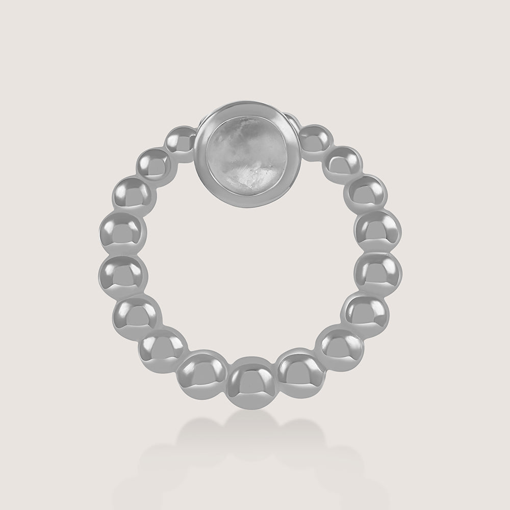 Ukiyo Ball Studs — a minimal, rhodium-plated 925 silver design crafted for everyday wear from Nishani’s Ukiyo collection.