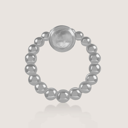 Ukiyo Ball Studs — a minimal, rhodium-plated 925 silver design crafted for everyday wear from Nishani’s Ukiyo collection.