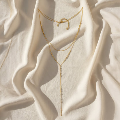 Ukiyo Layered Necklace — a minimal, gold-plated 925 silver design crafted for everyday wear from Nishani’s Ukiyo collection.