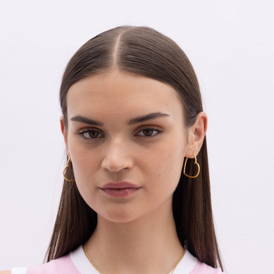 Ukiyo Textured Heart Hoops — a minimal, gold-plated 925 silver design crafted for everyday wear from Nishani’s Ukiyo collection.
