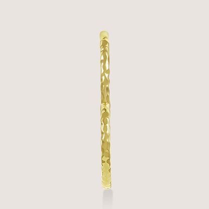 Ukiyo Textured Heart Hoops — a minimal, gold-plated 925 silver design crafted for everyday wear from Nishani’s Ukiyo collection.
