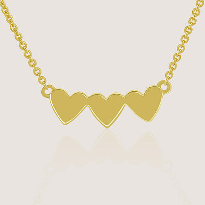 Ukiyo Triple Heart Necklace — a minimal, gold-plated 925 silver design crafted for everyday wear from Nishani’s Ukiyo collection.