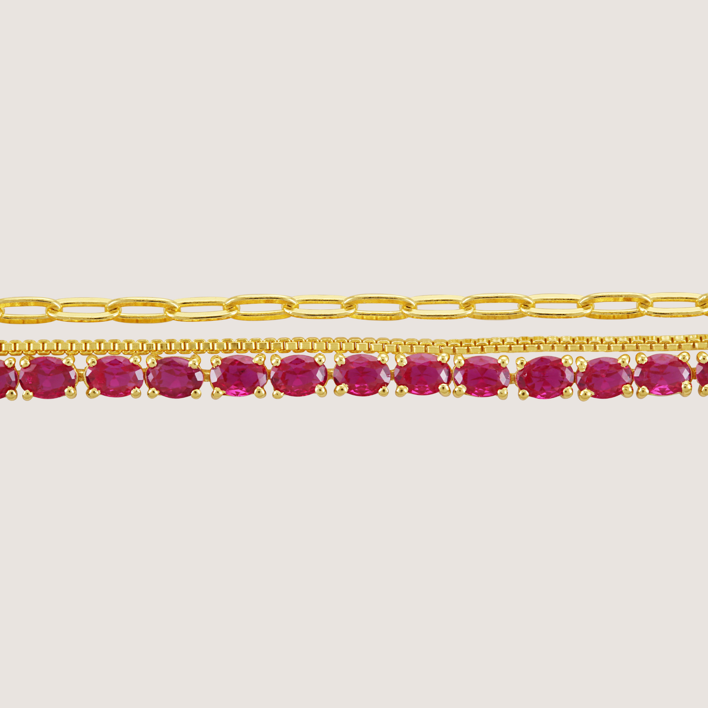 White Background - Close-up of KiraKira Layered Bracelet | 925 Silver Gold & Rhodium-Plated from Nishani’s Kira Kira festive collection — handcrafted bracelet in gold-plated 925 silver.