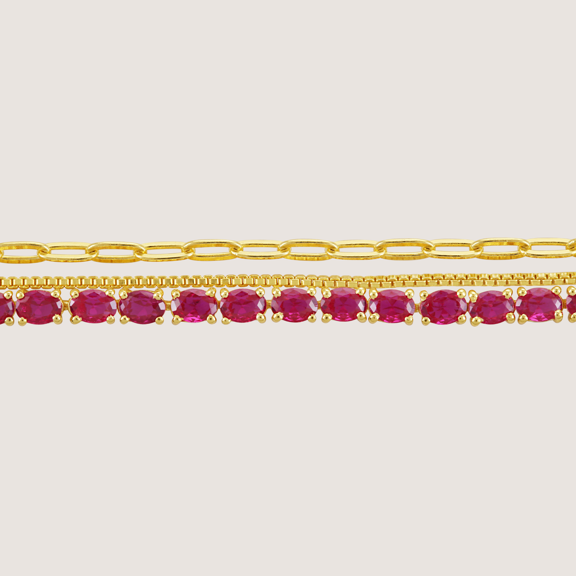 White Background - Close-up of KiraKira Layered Bracelet | 925 Silver Gold & Rhodium-Plated from Nishani’s Kira Kira festive collection — handcrafted bracelet in gold-plated 925 silver.