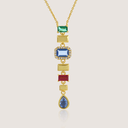 White Background - Close-up of KiraKira Statement Necklace | 925 Silver Gold-Plated from Nishani’s Kira Kira festive collection — handcrafted necklace in gold-plated 925 silver.