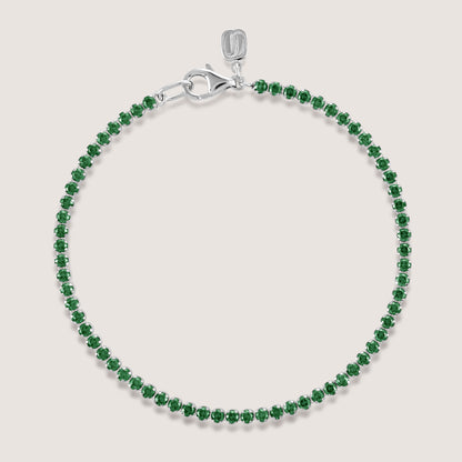 White Background - Front of KiraKira Tennis Bracelet | 925 Silver Gold & Rhodium-Plated from Nishani’s Kira Kira festive collection — handcrafted bracelet in gold-plated 925 silver.