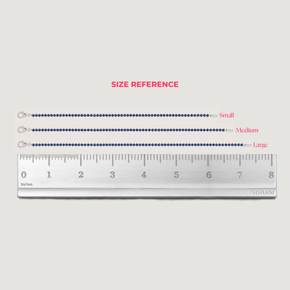 White Background - Front of KiraKira Tennis Bracelet size chart 