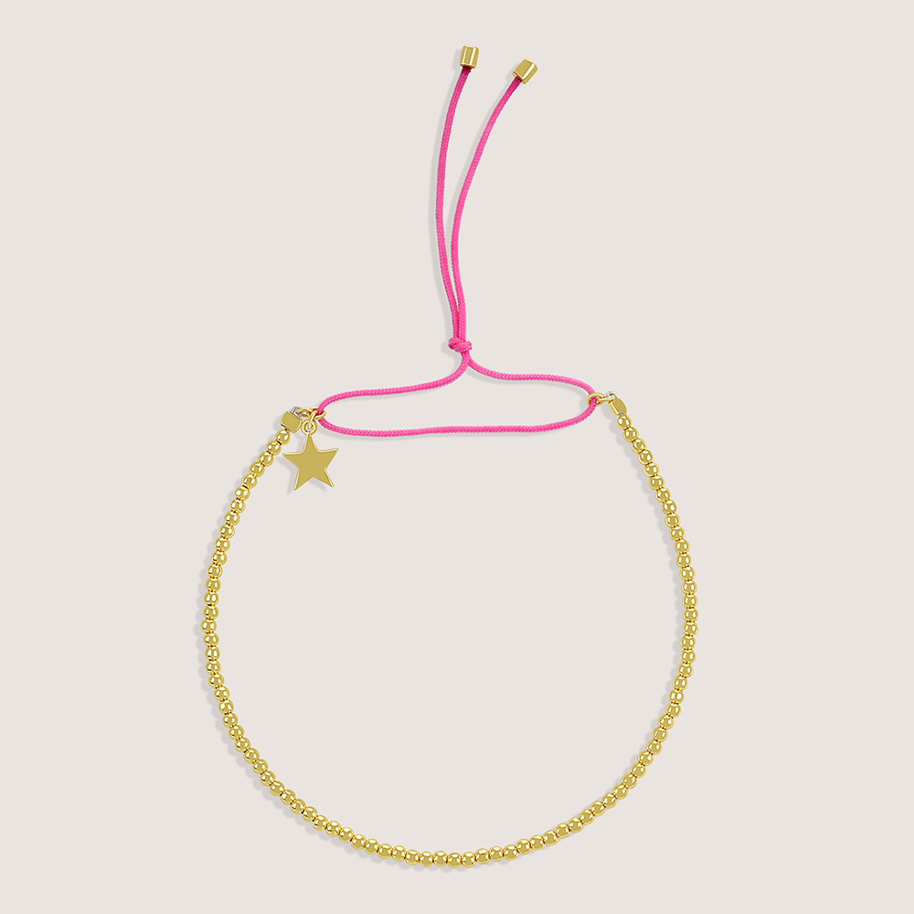 White Background - Front of Ukiyo Beaded Thread Bracelet — a minimal, gold-plated 925 silver design crafted for everyday wear from Nishani’s Ukiyo collection.