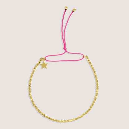 White Background - Front of Ukiyo Beaded Thread Bracelet — a minimal, gold-plated 925 silver design crafted for everyday wear from Nishani’s Ukiyo collection.