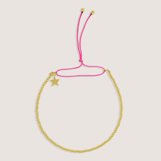 White Background - Front of Ukiyo Beaded Thread Bracelet — a minimal, gold-plated 925 silver design crafted for everyday wear from Nishani’s Ukiyo collection.