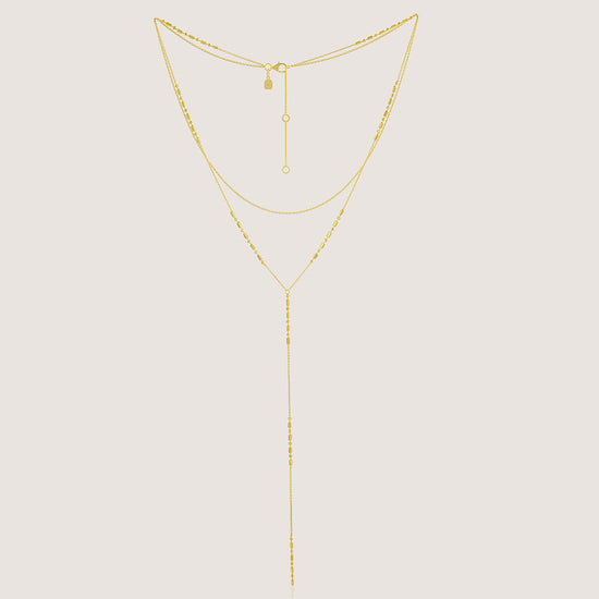 White Background - Front of Ukiyo Layered Necklace — a minimal, gold-plated 925 silver design crafted for everyday wear from Nishani’s Ukiyo collection.