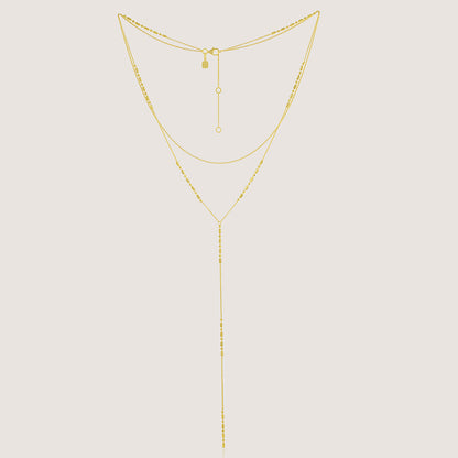 White Background - Front of Ukiyo Layered Necklace — a minimal, gold-plated 925 silver design crafted for everyday wear from Nishani’s Ukiyo collection.