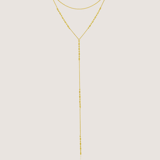 White Background - Front of Ukiyo Layered Necklace — a minimal, gold-plated 925 silver design crafted for everyday wear from Nishani’s Ukiyo collection.