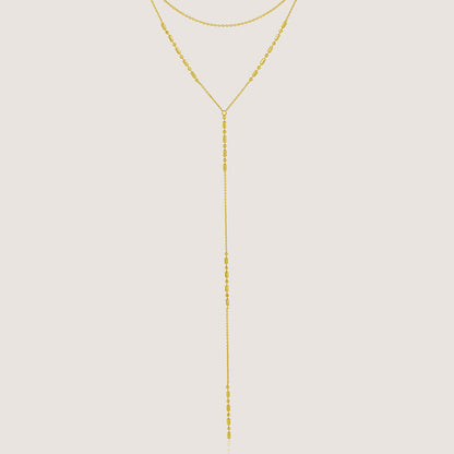 White Background - Front of Ukiyo Layered Necklace — a minimal, gold-plated 925 silver design crafted for everyday wear from Nishani’s Ukiyo collection.