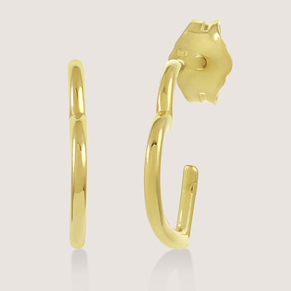 White Background - Front of Ukiyo Mini Heart Huggies — a minimal, gold-plated 925 silver design crafted for everyday wear from Nishani’s Ukiyo collection.